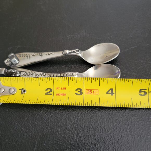 Two Metal Morphosis Baby Spoons Choo Choo and 123 with One Box - Picture 10 of 10
